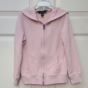 Polo by Ralph Lauren Pink Kids Hoodie Jacket, Little Girls French Terry Full-Zip